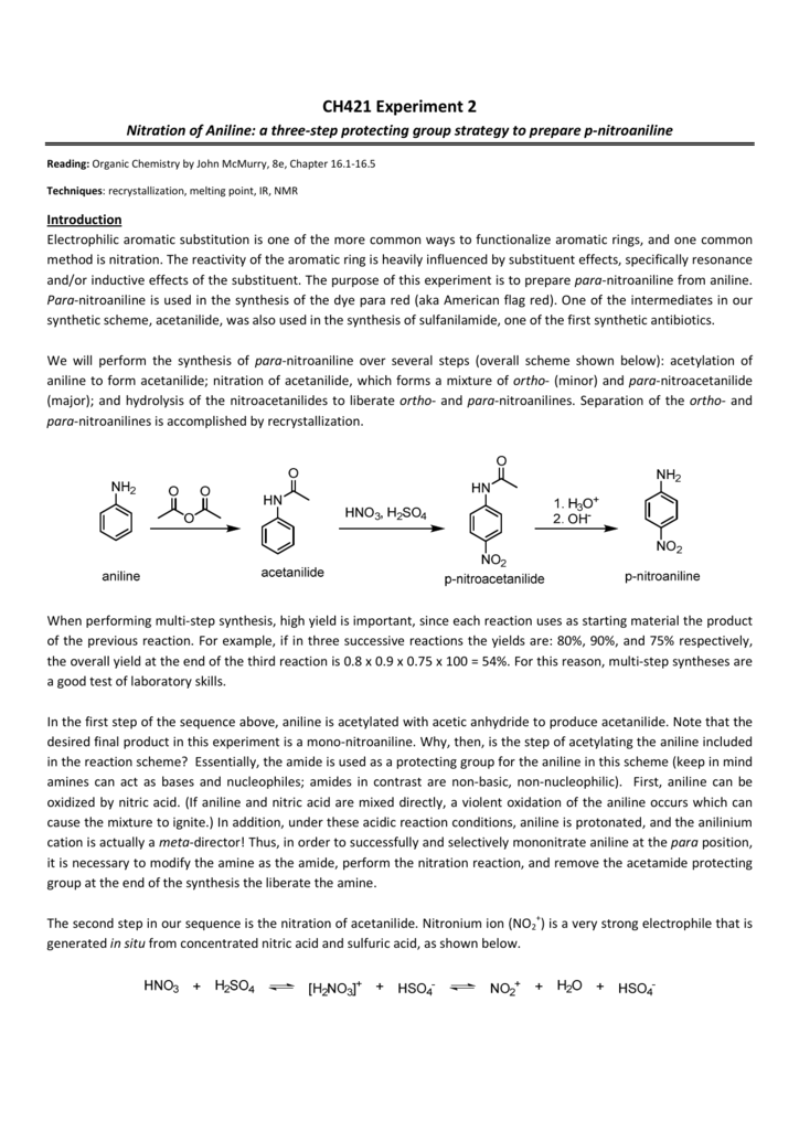 nitration of acetanilide theoretical yield