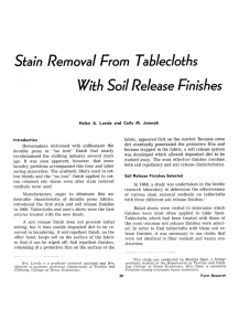 Stain Removal From Tablecloths With Soil Release Finishes