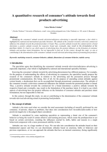 A quantitative research of consumer's attitude towards food products