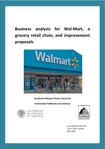 Business analysis for Walmart, a grocery retail chain