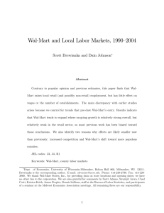 Wal-Mart and Local Labor Markets, 1990—2004