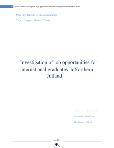 Master's Thesis: Investigation of job opportunities for international