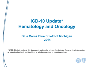 ICD-10 Update* Hematology and Oncology