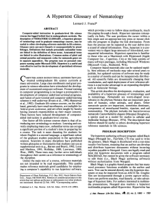 (1993) Hypertext Glossary of Nematology, A (JNRLSE)