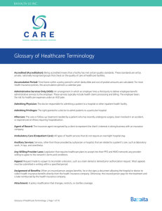 Glossary of Healthcare and Insurance Terms