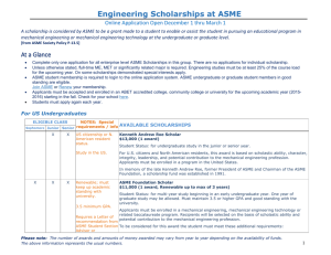 Complete List of ASME Scholarships