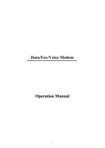 Data/Fax/Voice Modem Operation Manual