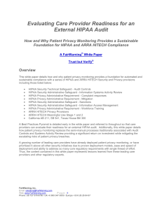 Evaluating Care Provider Readiness for an External HIPAA Audit