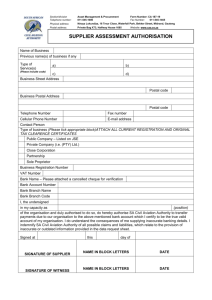 Supplier Assessment Authorisation - South African Civil Aviation