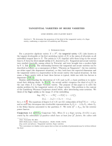 TANGENTIAL VARIETIES OF SEGRE VARIETIES 1. Introduction For