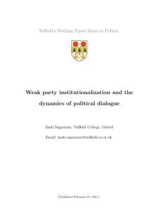 Weak party institutionalization and the dynamics of political dialogue