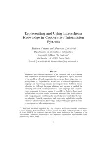 Representing and Using Interschema Knowledge in Cooperative