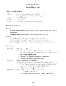 Curriculum Vitae - Quantum Information Theory and Cryptography