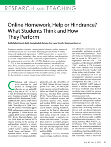 Online Homework, Help or Hindrance? What Students Think and