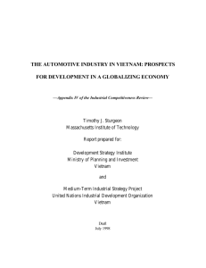 the automotive industry in vietnam: prospects for