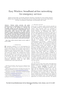 Easy Wireless: broadband ad-hoc networking for emergency