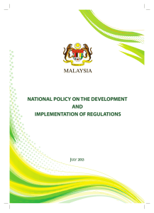 national policy on the development and implementation of regulations