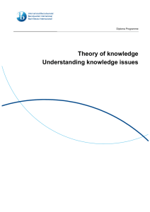 Theory of knowledge Understanding knowledge issues