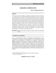 MANAGERIAL COMMUNICATION Abstract 1. Preliminary