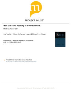 How to Read a Reading of a Written Poem