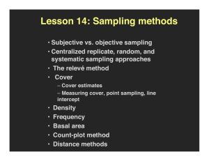 Lesson 14: Sampling methods