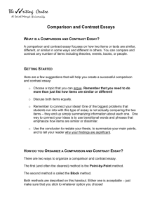 Comparison and Contrast Essays