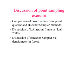 Discussion of point sampling exercise