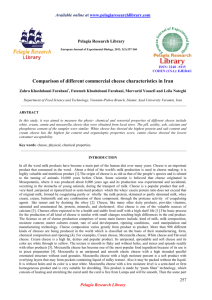 Comparison of different commercial cheese characteristics in Iran