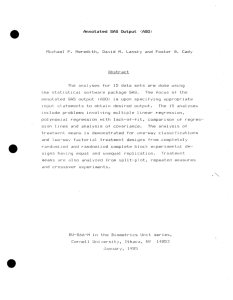 Annotated SAS Output (ASO) Michael P. Meredith, David M. Lansky