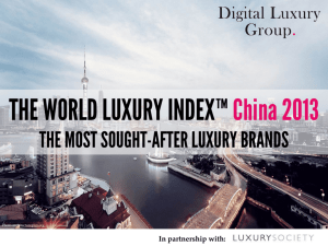 THE WORLD LUXURY INDEX™ China 2013