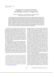 Analogical encoding facilitates knowledge transfer in negotiation