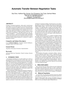 Automatic Transfer Between Negotiation Tasks