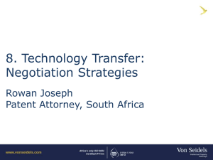 8. Technology Transfer: Negotiation Strategies