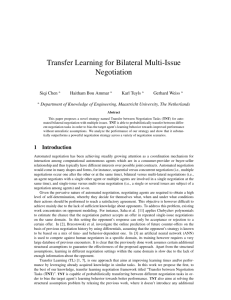 Transfer Learning for Bilateral Multi-Issue Negotiation