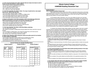 Illinois Central College COMPASS Reading Placement Test