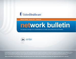 Network Bulletin - UnitedHealthcareOnline.com