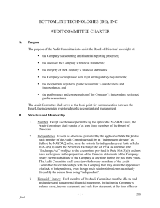 Audit Committee Charter - Bottomline Technologies