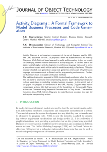 Activity Diagrams : A Formal Framework to Model Business