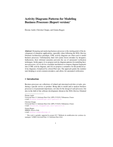 Activity Diagrams Patterns for Modeling Business Processes (Report