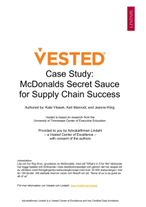 McDonalds Secret Sauce for Supply Chain Success