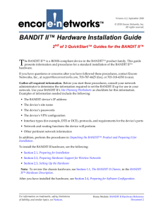 BANDIT II? Hardware Installation Guide