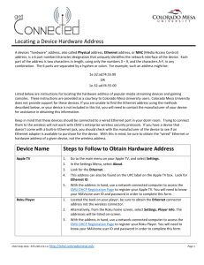 Locating a Device Hardware Address