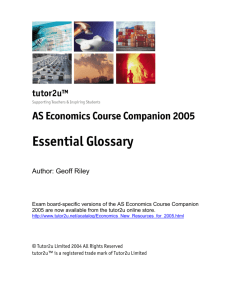Essential AS Economics Glossary