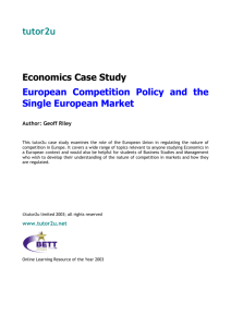 tutor2u Economics Case Study European Competition Policy and