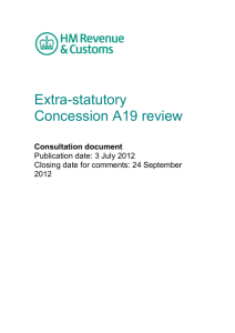 Consultation: Extra-Statutory Concession A19 review