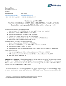 PBB 1Q 2015 Earnings Release