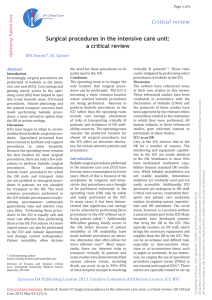 Critical review Surgical procedures in the intensive care unit: a
