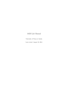 102M Lab Manual - Department of Physics