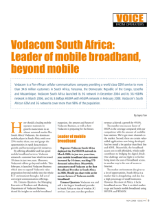 Vodacom South Africa: Leader of mobile broadband