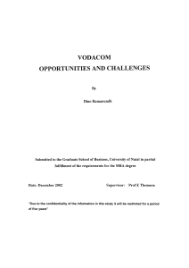 vodacom opportunities and challenges